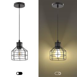 Светильник подвесной (подвес) ЭРА PL9 BK металл, E27, max 60W, высота плафона 230мм, подвеса 800мм, черный | Подвесы в стиле LOFT