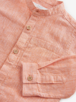 Рубашка льняная для мальчика Next E32-527, Персиковый