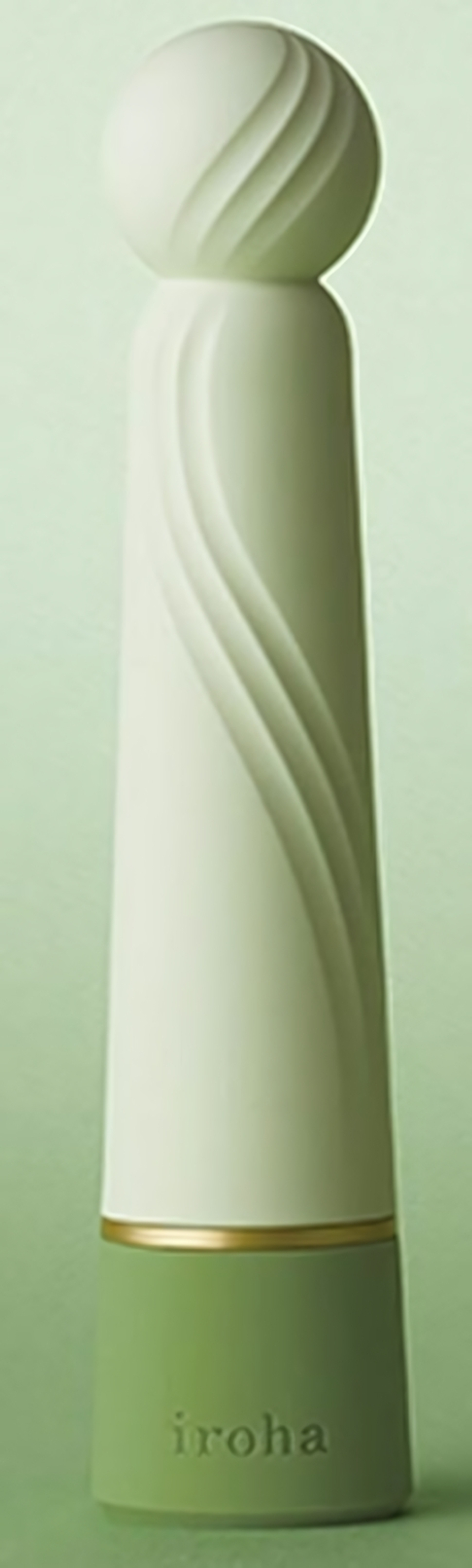 Салатовый вибратор с шаровидной мягкой головкой IROHA Rin+ Hisui - 16 см. (Цвет: салатовый)