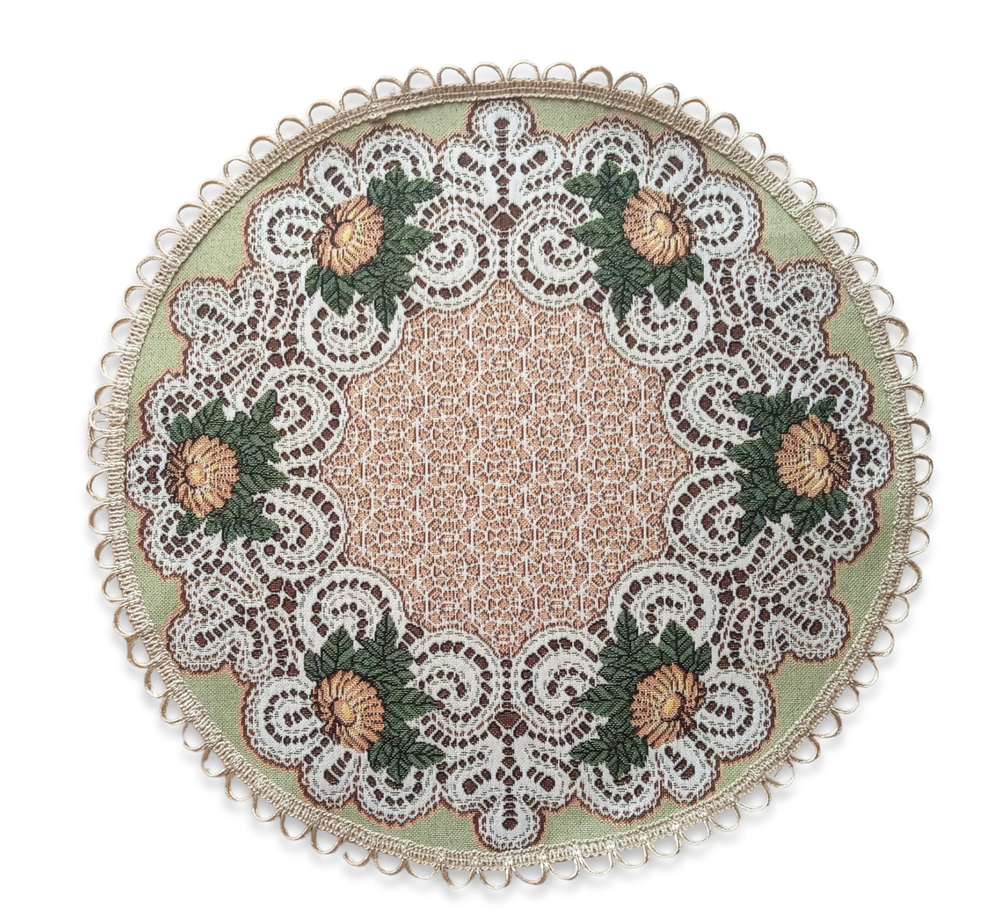 Декоративная гобеленовая салфетка Кружево d 40 см