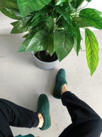 Слипперы из натуральной овчины FEB - 005 green
