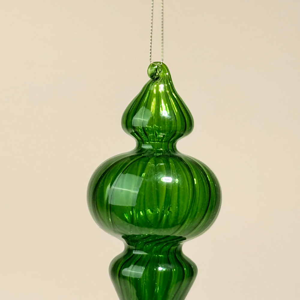 Елочная игрушка "Калабаш" (стекло), D6хН23 см цвет Зеленый