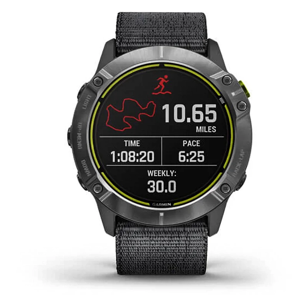 Часы для экстремальных видов спорта Garmin Enduro стальной корпус и серый нейлоновый ремешок UltraFit 010-02408-00
