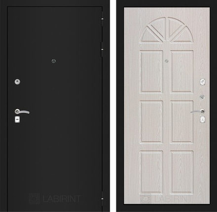 Входная металлическая дверь Лабиринт Classic (Классик) шагрень черная 15 Алмон 25 Винорит