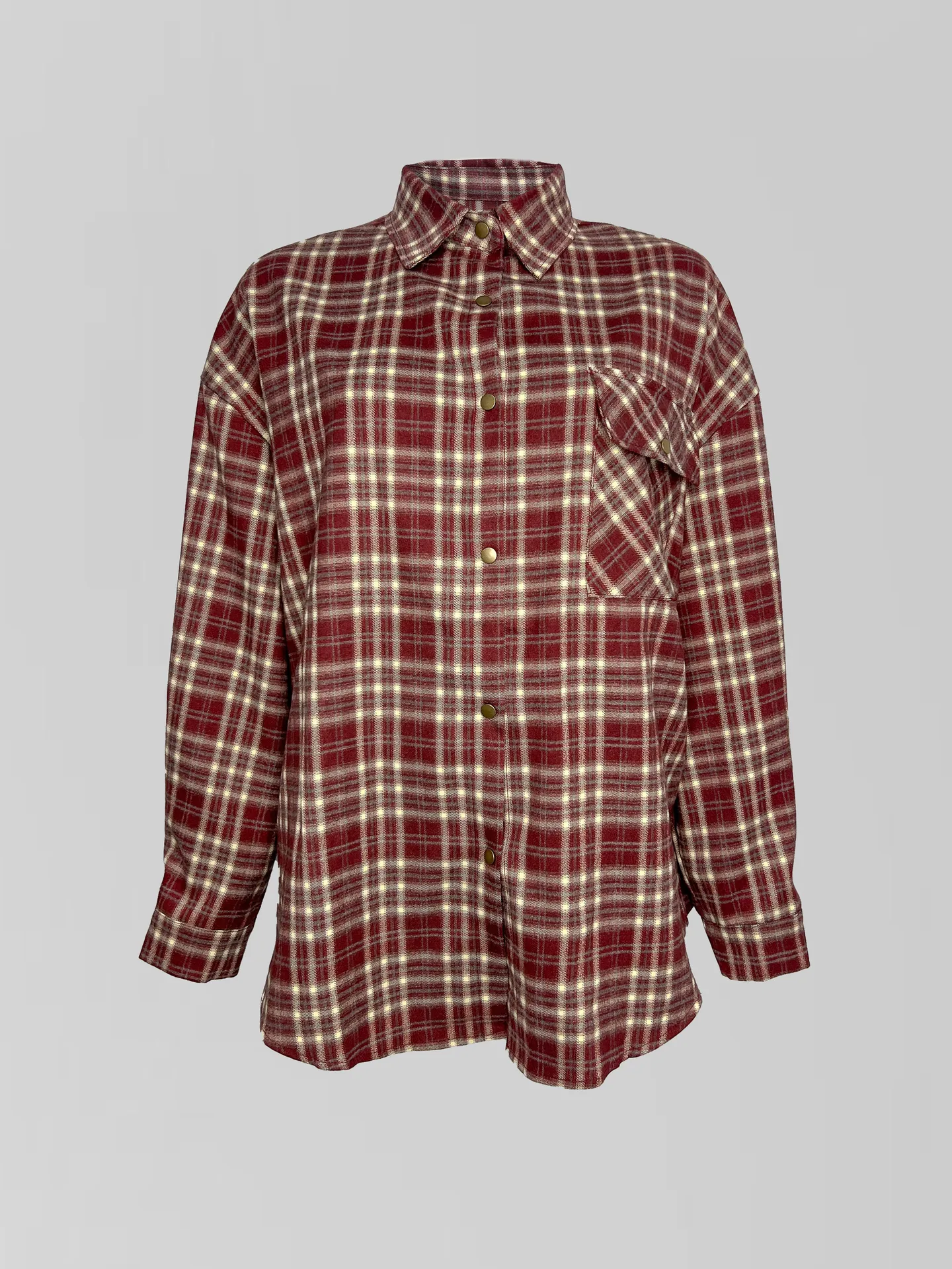 Рубашка Lan Lan 8999 удлиненная в клетку с карманом на груди