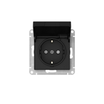 ATLASDESIGN РОЗЕТКА с заземл. со шторк. с крышкой,16А,IP20,мех., быстрозажим. клем., КАРБОН