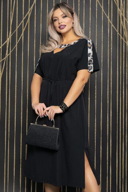 Платье Сказка (черное/лео) П12120 LT Collection