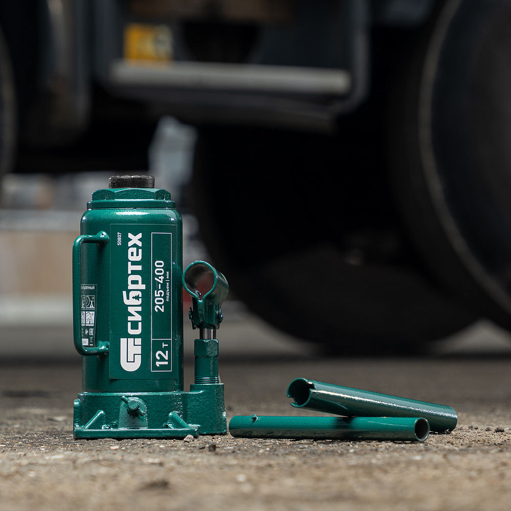 Домкрат гидравлический бутылочный, 12 т, 205-400 мм Сибртех