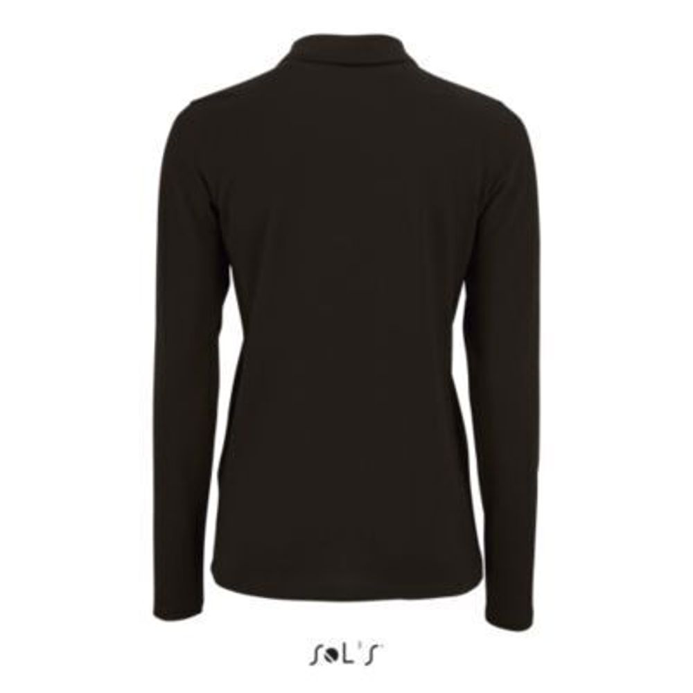 Рубашка поло с длинным рукавом Perfect, женская. Чёрный  M