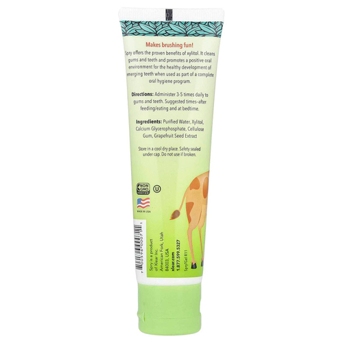 Xlear, Kid's Spry®, зубной гель с ксилитолом, для детей от 3 месяцев, оригинальный, 60 мл (2 жидк. унц.)