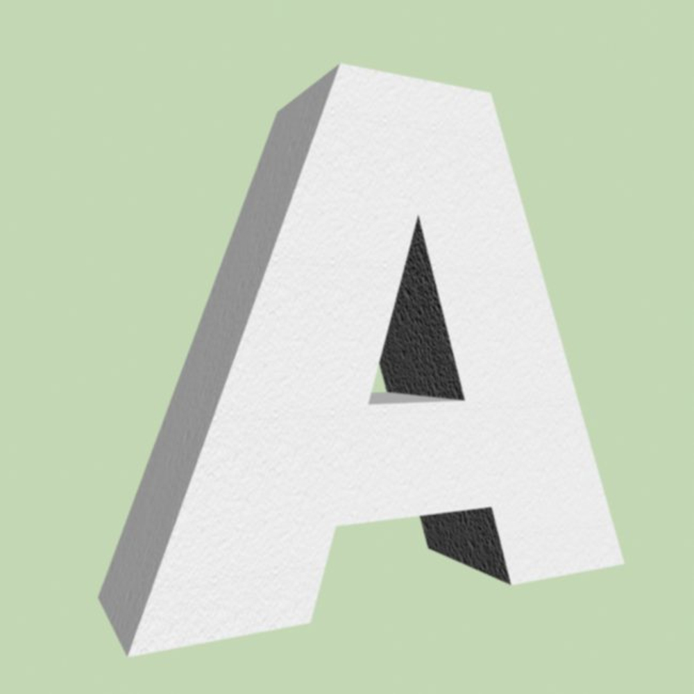 Объёмная буква "А" из пенопласта