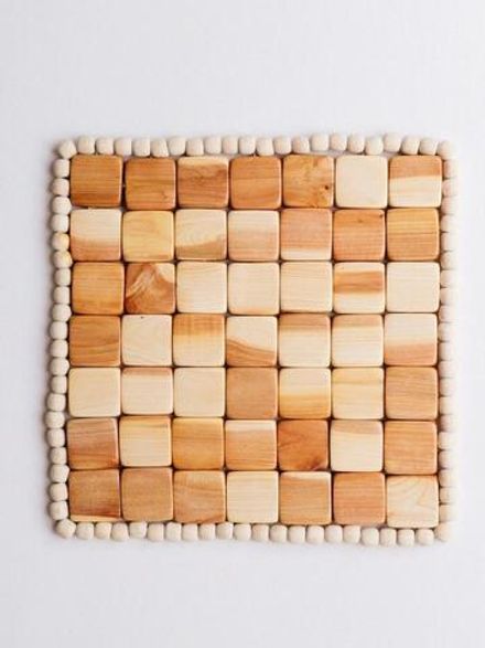 Подставка большая "Паркет" из можжевельника