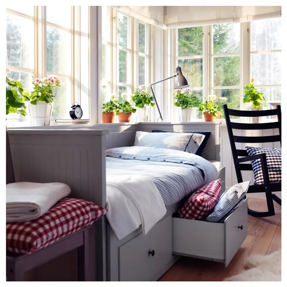 Кушетка - IKEA HEMNES, 80x200 см, серый, Хемнэс ИКЕА