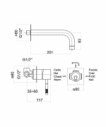 Смеситель для раковины Webert Rimini RI830605010 золото