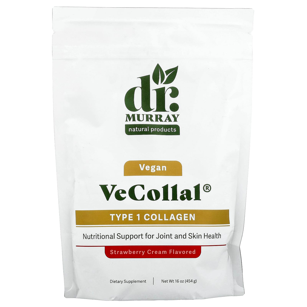Dr. Murray's, VeCollal®, веганский коллаген типа 1, клубничный крем, 454 г (16 унций)