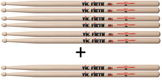 Барабанные палочки орех VIC FIRTH 2B 3+1