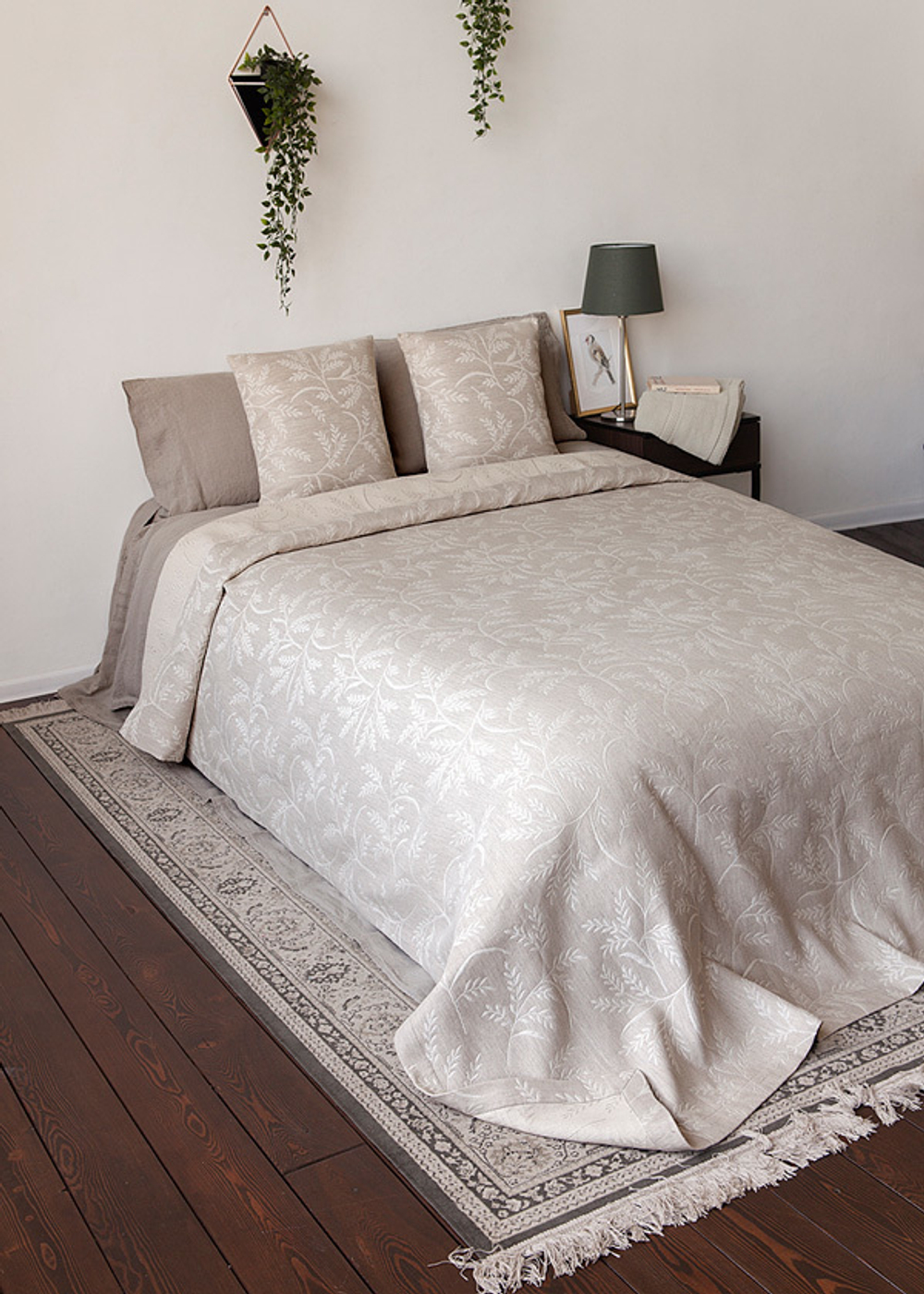 Покрывало 260x260 и 2 наволочки 47х47 Luxberry Sencha натуральный-белый