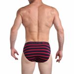 Мужские трусы брифы темно-синие в полоску Sergio Dallini SG2937-2