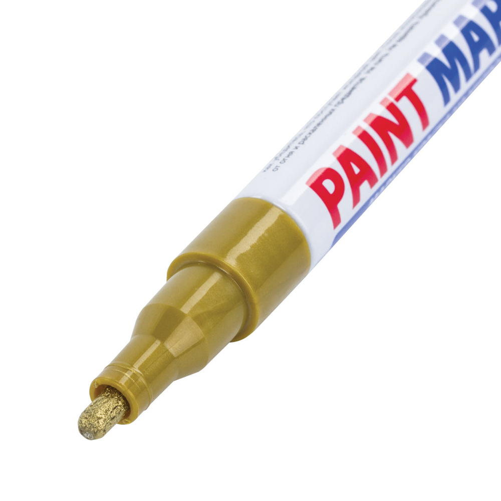 Маркер-краска лаковый (paint marker) 2 мм золотой нитро-основа алюминиевый корпус BRAUBERG PROFESSIONAL PLUS (12 штук в упаковке)