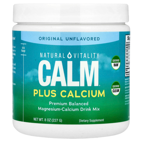Natural Vitality, CALM® Plus Calcium, смесь для приготовления напитка из магния и кальция, оригинальный без добавок, 227 г (8 унций)