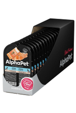 Влажный полнорационный корм для беременных, кормящих собак и щенков AlphaPet Superpremium, паштет с лососем 100 шр. 15 упаковок
