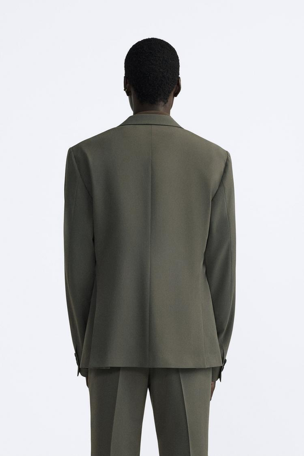 ZARA КОСТЮМНЫЙ БЛЕЙЗЕР КОМФОРТНОЙ ПОСАДКИ, ЗЕЛЕНЫЙ