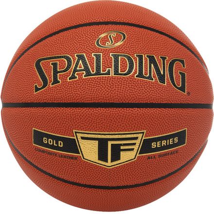 Мяч баск. SPALDING TF Gold 76857z, р.7, композит (микрофибра), коричнево-черный