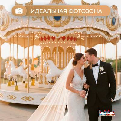 Электрическая свадебная карусель «Мечта» с LED-подсветкой, 16 мест