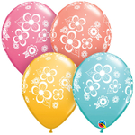 Шар латексный 28см Цветы тропические (Ассорти)