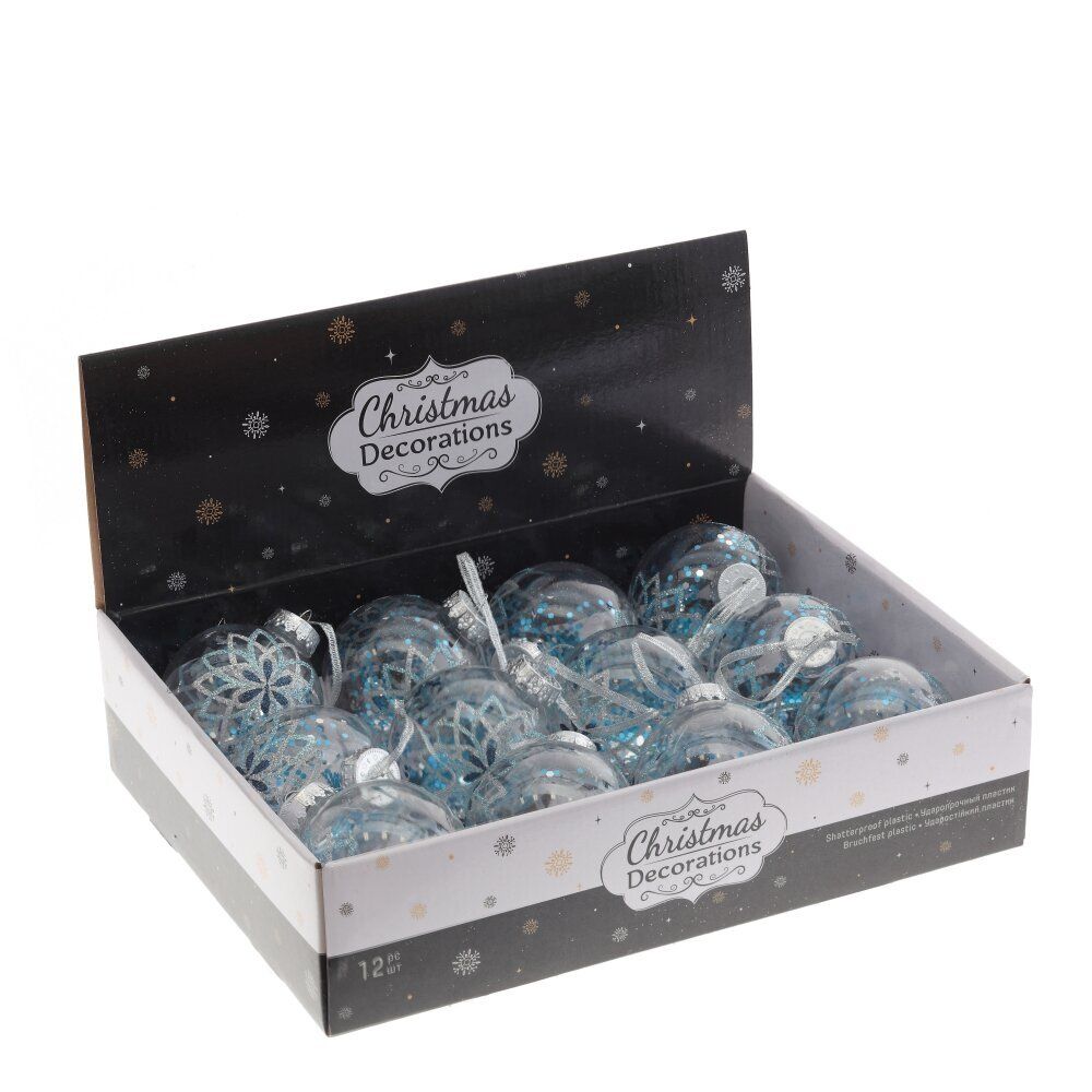 GAEM Набор из 12шт Украшение новогоднее "Шар", D 8 см, L35 W27 H8,5 см