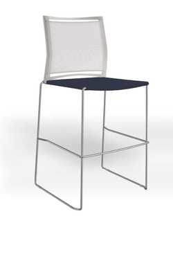 Web стул на полозьях кухонный/барный со спинкой-сеткой