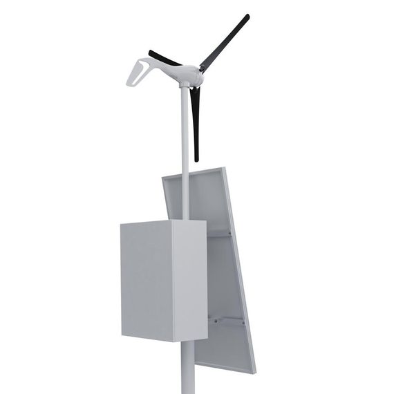Автономная электростанция на опоре (солнечная панель 200 Вт + ветрогенератор 400 Вт), фото №975740439