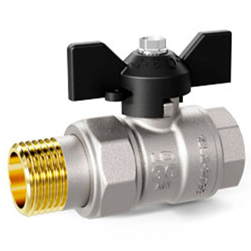 Кран шаровой латунный LD Pride 47.20.В-ГШ.Б исп 2 Ду20 Ру40 вн-американка, укороч., (бабочка)