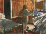 Эдгар Дега. 1876-1877. Женщина, вытирающаяся после купания (Woman Drying Herself After the Bath). 45.7 х 60.3. Бумага, пастель по монотипии. Пасадена, музей Нортона Саймона.