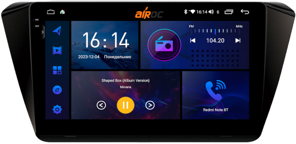 Магнитола для Skoda Superb 2015+ (без штатного усилителя) - AIROC 2K RI-3205 Android 12, QLed+2K, ТОП процессор, 8/128Гб, CarPlay, SIM-слот