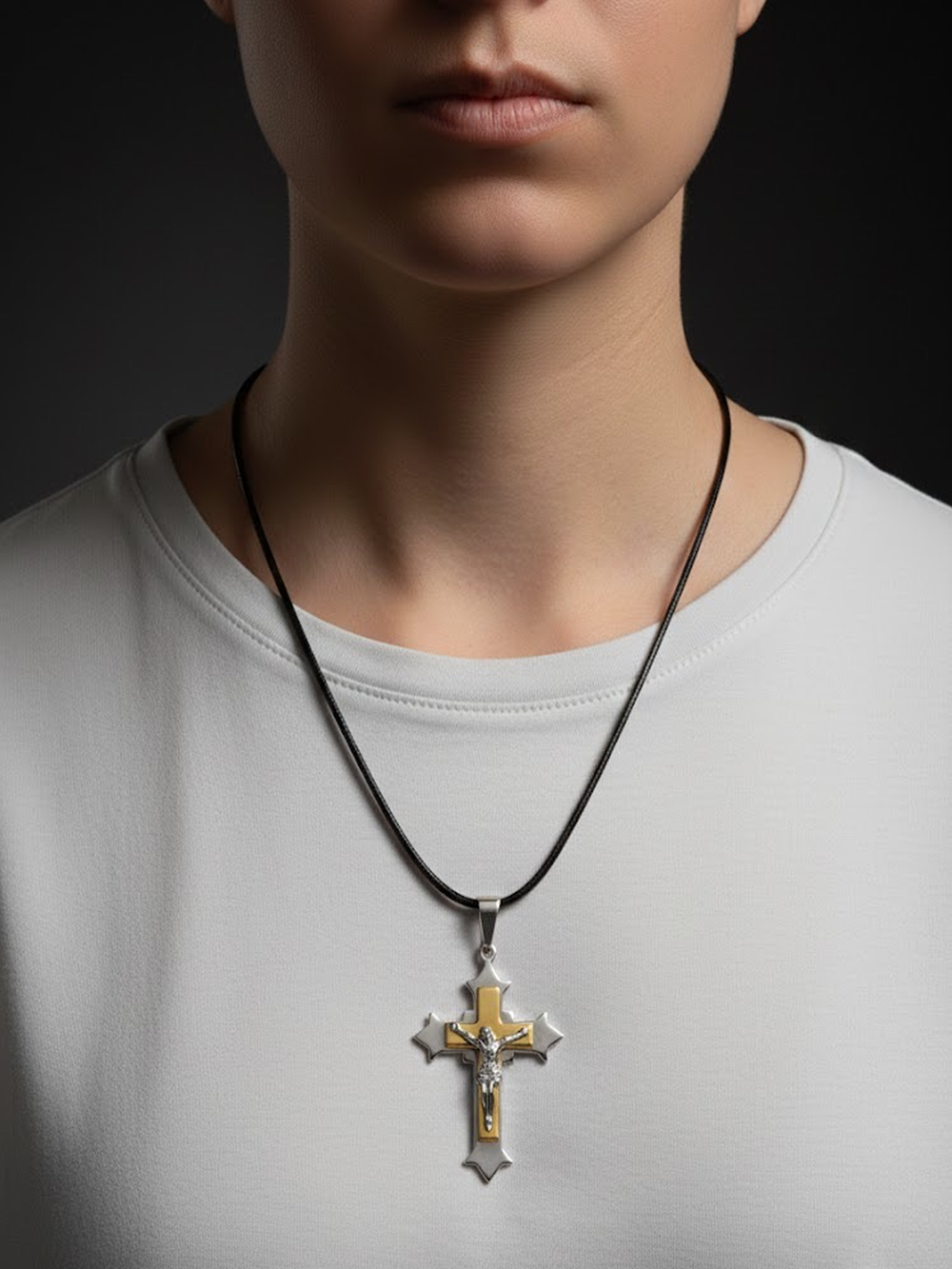 Крупный массивный крест из нержавеющей стали