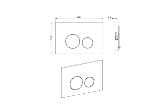 Boheme Кнопка для инсталляции, нерж.сталь ультраплоская Gun Metall GEBERIT 300-серия