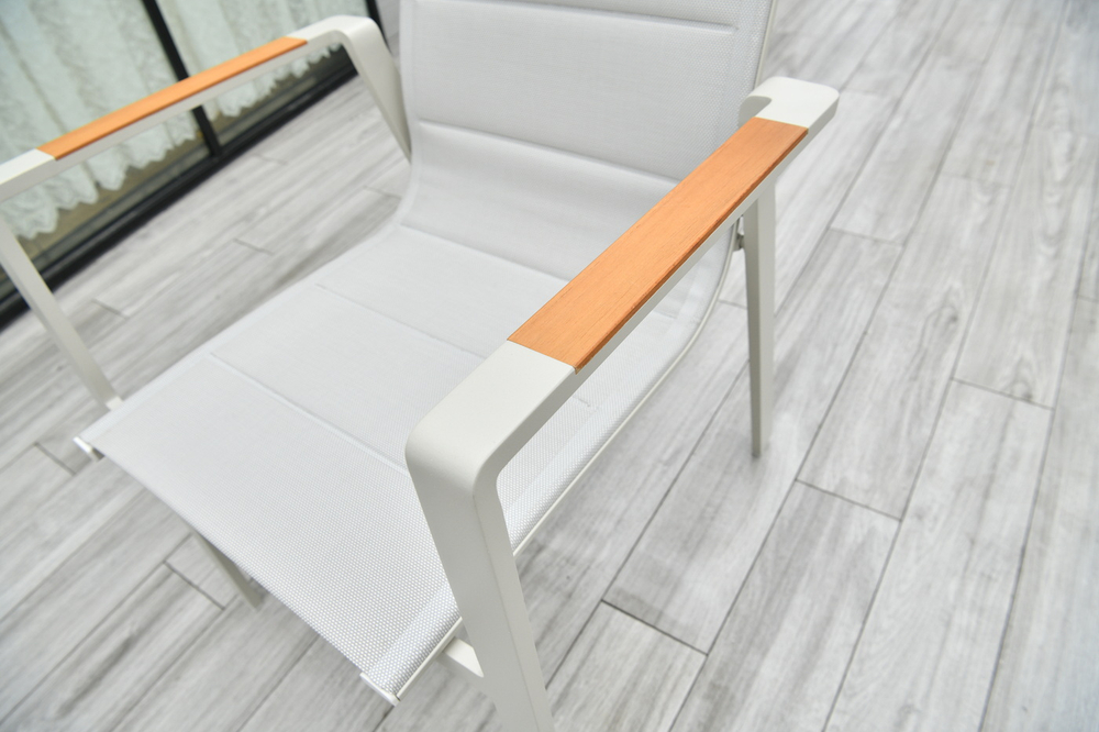 "Кейптаун" стул алюминиевый, ткань текстилен, цвет белый