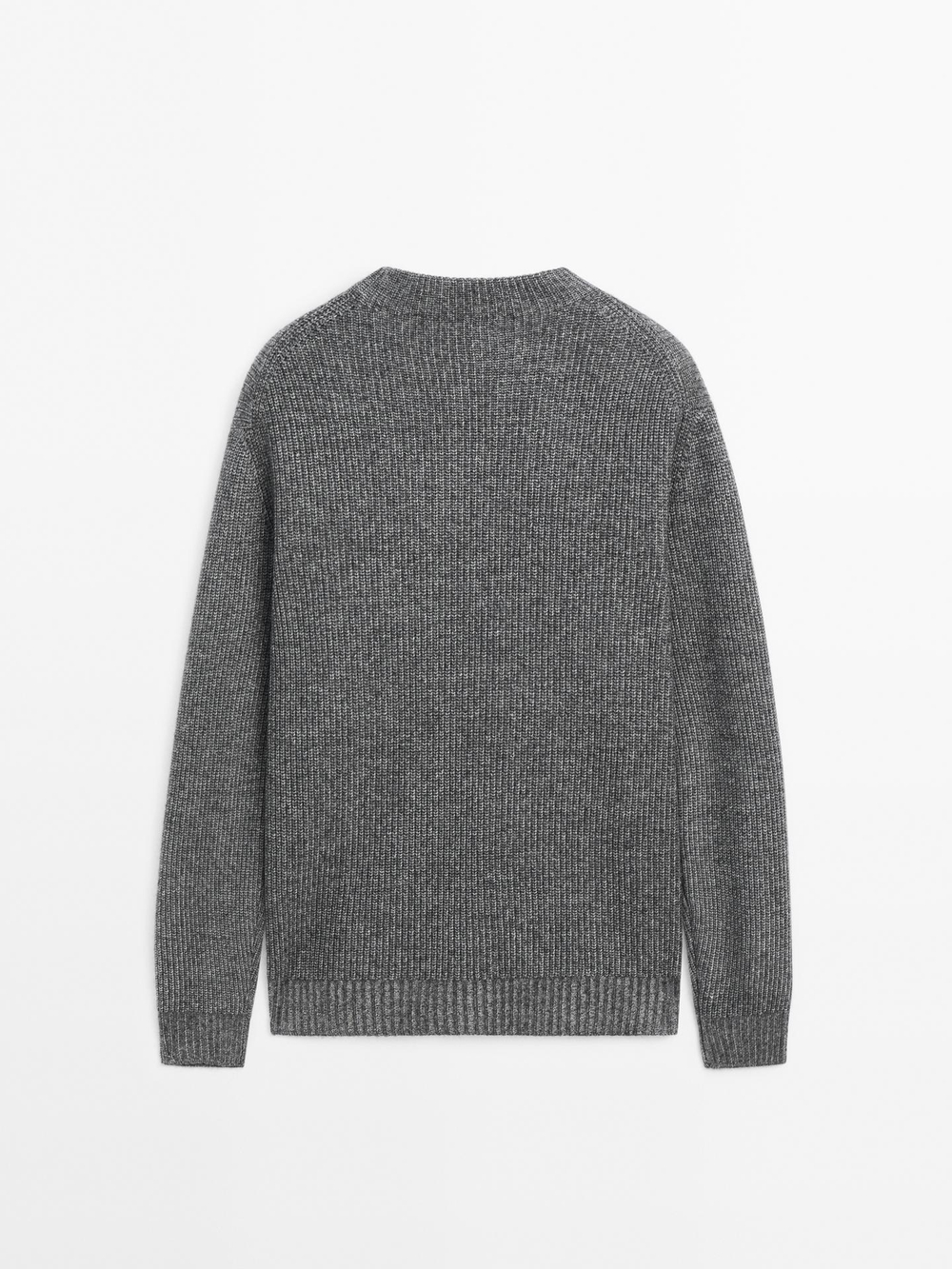 Massimo Dutti СВИТЕР ИЗ СМЕСОВОЙ ШЕРСТИ В РУБЧИК, СЕРЫЙ