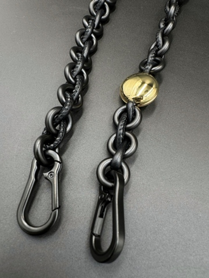 Цепь для сумки черная со шнуром