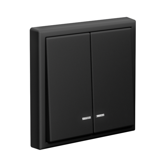 Выключатель 2-кл. ArtGallery (сх. 5а) 10AX с подсветкой быстрозажим. клем. механизм карбон SE GAL001053S