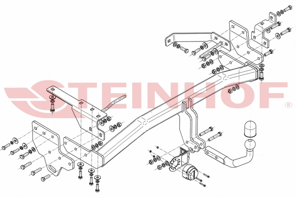 Фаркоп Steinhof I-026 для Infinity QX70 2014-2017, QX50 2014-2018, FX 2009-2014, EX 2008-2014(паспорт и сертификат в комплекте)(без электрики)