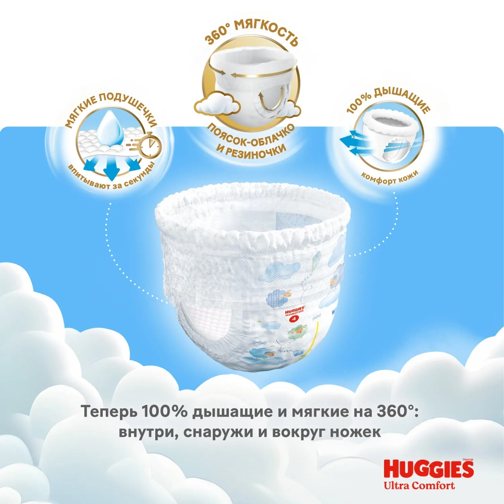 Трусики-подгузники Huggies Ultra Comfort Мал 7 34шт