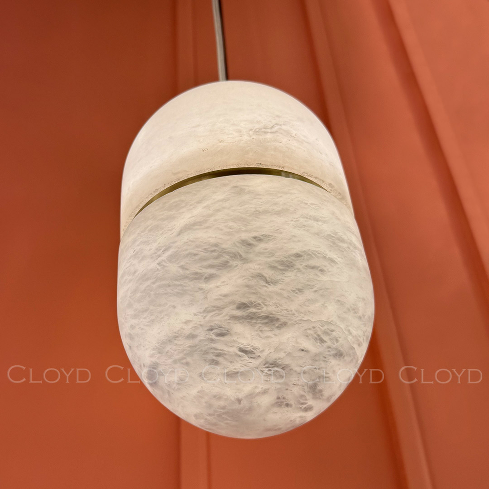 Подвесной светильник Cloyd DILEMMA-B P1 / Ø14 см - алебастр - латунь (арт.12348)