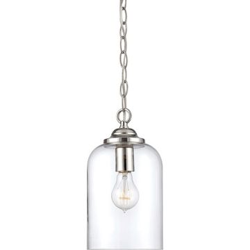 replica light Bally 1 Light 7 inch Polished Nickel Pendant Ceiling Light