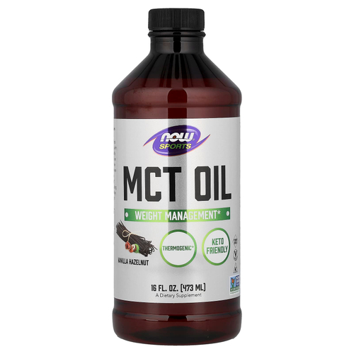 NOW Foods, Sports, масло MCT, ваниль и фундук, 473 мл (16 жидк. унций)