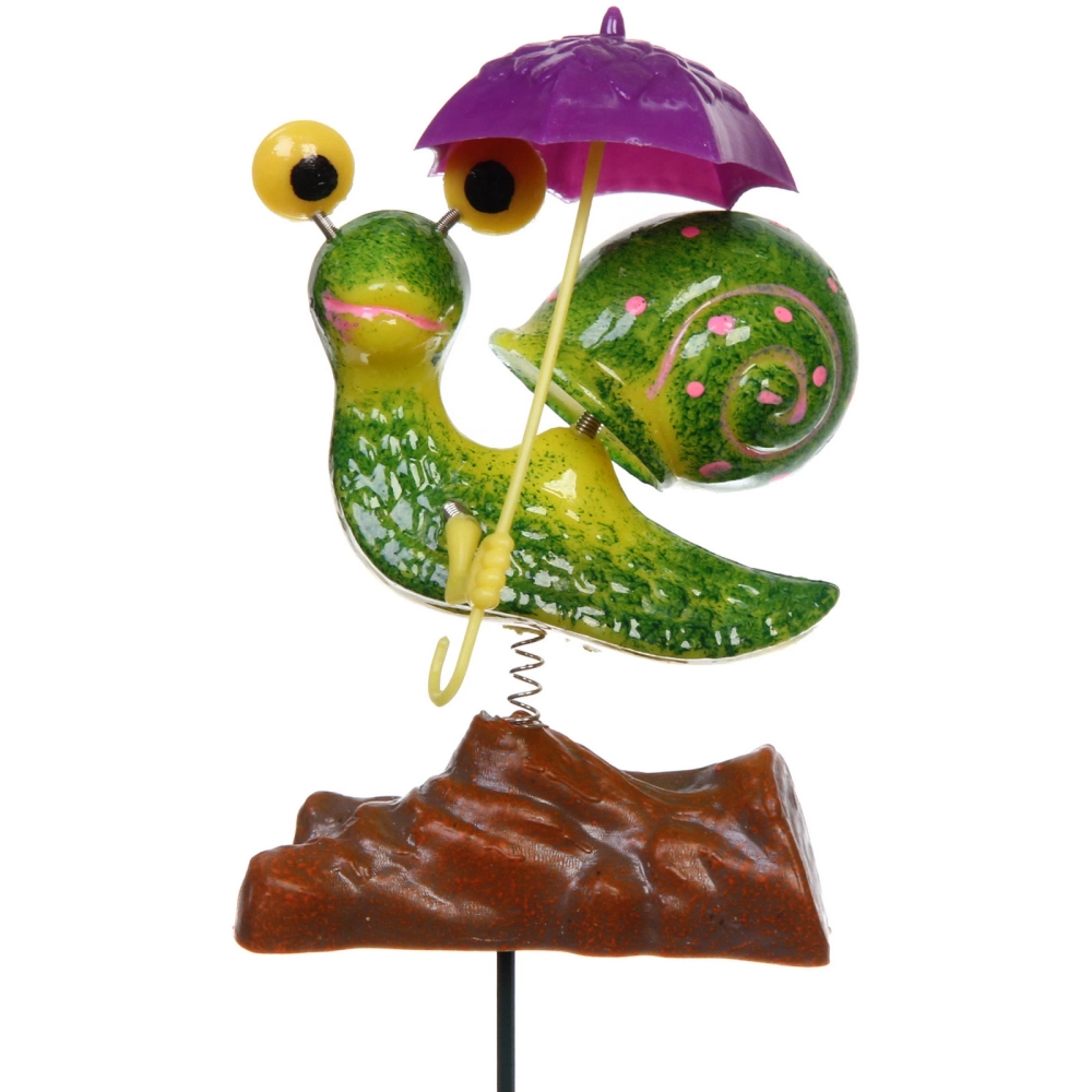 Фигура на спице «Улитка с зонтиком» 60 см (фигура 13*8 см), микс