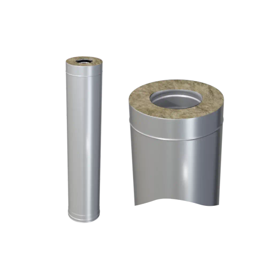 Дымоход Ferrum DN150*210 сэндвич 1000мм 0,8/430 оцинкованный 24412