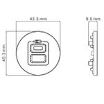 Накладка для розеток USB,  матовый белый,  серия D16