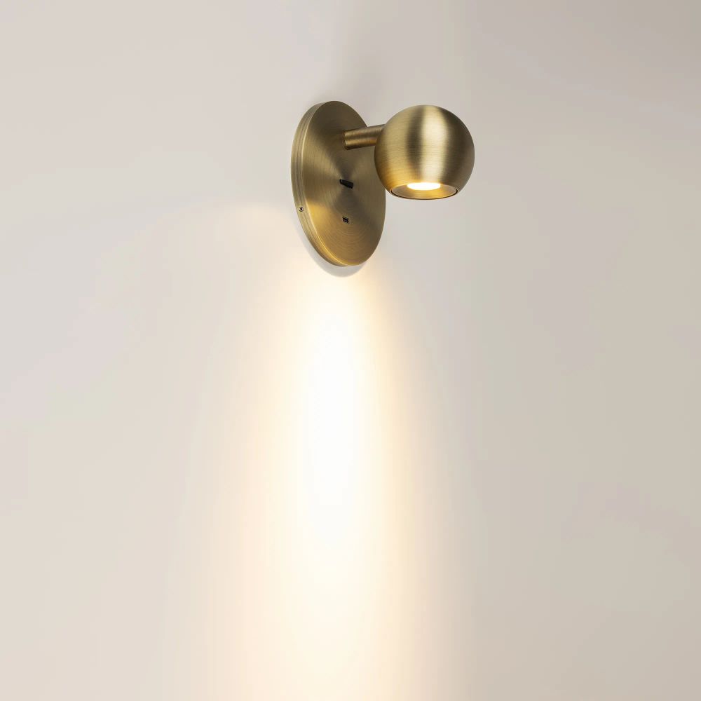 Светильник SP-OTTORI-WALL-CHARGE-6W Warm3000 (BR, 30 deg, 230V, USB-C) (Arlight, IP20 Металл, 3 года) 058483